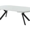 Vente-unique Eettafel-Uitschuifbare Eettafel 4 Tot 8 Plaatsen Van Mdf En Staal - Wit Gelakt En Zwart - Komoni