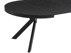 Vente-unique Eettafel-Uitschuifbare Eettafel 4 Tot 8 Personen Mdf En Staal Zwart Komoni