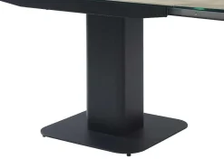Maison Céphy Eettafel-Uitschuifbare Eettafel Voor 4 Tot 8 Personen In Keramiek, Gehard Glas, Metaal En Mdf - Lichte Houtlook En Zwart - Taloza