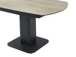 Maison Céphy Eettafel-Uitschuifbare Eettafel Voor 4 Tot 8 Personen In Keramiek, Gehard Glas, Metaal En Mdf - Lichte Houtlook En Zwart - Taloza