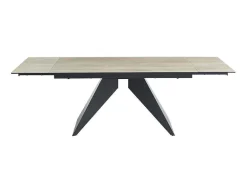 Maison Céphy Eettafel-Uitschuifbare Eettafel Voor 6-10 Personen In Keramiek, Gehard Glas En Metaal - Lichte Houtlook En Zwart - Suniva