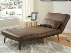 Vente-unique Uitklapbare Fauteuil-Uitschuifbare Fauteuil Posio Van Microvezel - Bruin