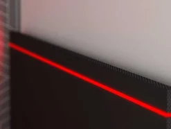 Vente-unique Bed Met Slaaplade-Uitschuifbed 2 X 90 X 200 Cm - Met Bureau - Ledverlichting - Antraciet En Rood - Vouani