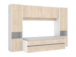 Vente-unique Kinderbed-Uitschuifbed Selena - 90 X 190 Cm - Kleur: Eiken En Wit