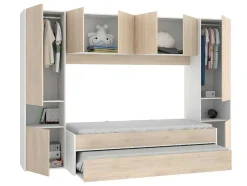 Vente-unique Kinderbed-Uitschuifbed Selena - 90 X 190 Cm - Kleur: Eiken En Wit