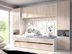 Vente-unique Kinderbed-Uitschuifbed Selena - 90 X 190 Cm - Kleur: Eiken En Wit