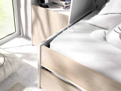Vente-unique Kinderbed-Uitschuifbed Selena - 90 X 190 Cm - Kleur: Eiken En Wit