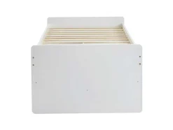 Vente-unique Bed Met Slaaplade-Uitschuifbed Titouan Met 3 Lades - Mdf En Dennenhout - Wit + Matras