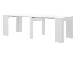 Vente-unique Eettafel-Uittrekbare Sidetabletafel Onega - 10 Personen - 4 Verlengstukken - Kleur: Wit