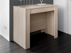 Vente-unique Sidetable-Uittrekbare Sidetabletafel Onega - 10 Personen - 4 Verlengstukken - Kleur: Eiken