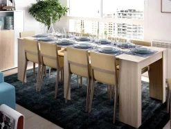 Vente-unique Sidetable-Uittrekbare Sidetabletafel Onega - 10 Personen - 4 Verlengstukken - Kleur: Eiken