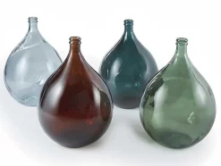OZAIA Decoratieobject Voor Binnen-Vaas Dame-Jeanne Van Gerecycleerd Glas Silice 34L - Transparant Blauw