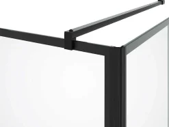 Shower & Design Douchewand-Vast Douchescherm Met Matzwarte Taatsdeur - 80 X 80 X 190 Cm - Caparica