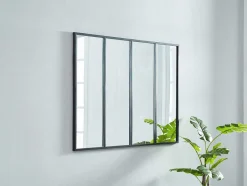 OZAIA Spiegel-Vensterspiegel Industriele Stijl Dudley - Ijzer - 4 Delen - H120 X B90 Cm