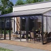 EXPERTLAND Prieel, Pergola, Gazebo En Kiosk-Veranda Van Aluminium En Polycarbonaat Met Uv-Bescherming - 15,8 M - Antraciet - Mathilda