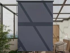 Vente-unique Buitenzonwering-Verduisterend Rolgordijn Met Bak Van Aluminium En Textiel L1,6 X H2,5 M - Passoe