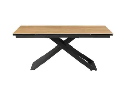 PASCAL MORABITO Eettafel-Verlengbare Eettafel 6 Tot 10 Plaatsen Van Keramiek, Gehard Glas En Metaal - Licht Naturel En Zwart - Xerena Van