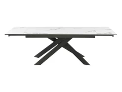 PASCAL MORABITO Eettafel-Verlengbare Eettafel 6 Tot 10 Plaatsen Van Keramiek En Metaal - Wit Marmereffect En Antraciet - Corema Van