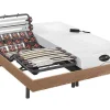 NATUREA Elektrisch Relaxatiebed-Verstelbaar Relaxbed Met Contactplaatjes En Latten En Matras Met Vormgeheugen En Bamboe Damysos Van - Motors Okin - 2X80X200 Cm - Eiken