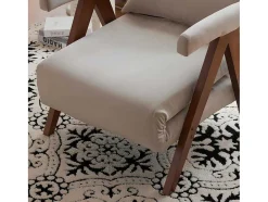ModernLuxe Uitklapbare Fauteuil-Verstelbare Converteerbare Gewatteerde Fauteuil Van Katoenen Stof - Beige