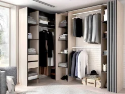 Vente-unique Kledingkast-Verstelbare Kledingkast Dorian - L164/234 Cm - Eiken En Antraciet