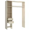 Vente-unique Kledingkast-Verstelbare Kledingkast Gontran - L164 / 214 Cm - Eiken En Grijs