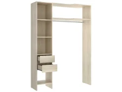 Vente-unique Kledingkast-Verstelbare Kledingkast Gontran - L164 / 214 Cm - Eiken En Grijs