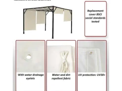 Vente-unique Prieel, Pergola, Gazebo En Kiosk-Vervangen Overkapping Voor Pergola Beja, Bordeaux-Rood