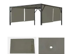Vente-unique Prieel, Pergola, Gazebo En Kiosk-Vervangen Overkapping Voor Pergola Beja, Taupe
