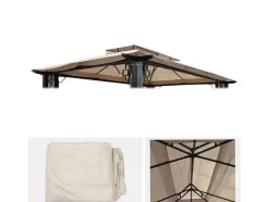 Vente-unique Prieel, Pergola, Gazebo En Kiosk-Vervangend Afdekdak Voor Pergola Nisa, Creme
