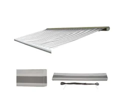 Vente-unique Buitenzonwering-Vervangingshoes Voor Luifel H122, Acryl Grijs-Wit