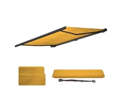 Vente-unique Buitenzonwering-Vervangingshoes Voor Luifel H124, Polyester Geel