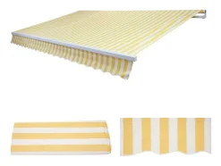 Vente-unique Buitenzonwering-Vervangingshoes Voor Luifel H792, Polyester Geel-Wit