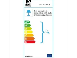 EPIKASA Lamp-Vicenza Tafellamp, Chroom, Wit, 35 X 15 X 52 Cm,