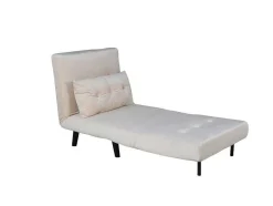 Vente-unique Uitklapbare Fauteuil-Vicky Slaapbank ,Fauteuil Velours Beige.