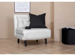 Vente-unique Uitklapbare Fauteuil-Vicky Slaapbank ,Fauteuil Wit.