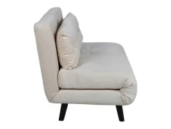 Vente-unique Stoffen Zitbank-Vicky Slaapbank Velours Beige.
