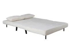 Vente-unique Stoffen Zitbank-Vicky Slaapbank Velours Beige.
