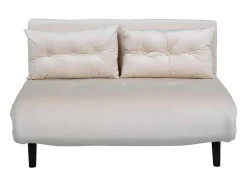 Vente-unique Stoffen Zitbank-Vicky Slaapbank Velours Beige.