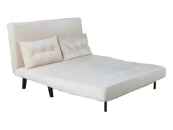 Vente-unique Stoffen Zitbank-Vicky Slaapbank Velours Beige.