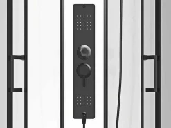 Shower & Design Douchecabine-Vierkante Douchecabine Met Massagestralen Matzwart En Wit L90 X B90 X H215 Cm Tanito