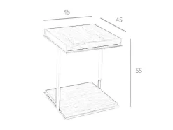 Angel Cerda Bijzettafel-Vierkante Hoektafel Walnoot 2038
