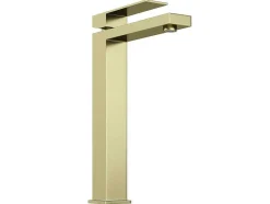 Shower & Design Kraan-Vierkante Hoge Mechanische Mengkraan - H29,5 Cm - Goud Met Satijnglans - Vipava
