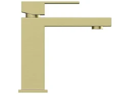 Shower & Design Kraan-Vierkante Mechanische Mengkraan - H15,7 Cm - Goud Met Satijnglans - Vipava