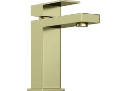Shower & Design Kraan-Vierkante Mechanische Mengkraan - H15,7 Cm - Goud Met Satijnglans - Vipava