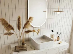 Shower & Design Wastafel-Vierkante Wastafel Om Te Plaatsen Van Terrazzo - L39 X B39 Cm - Stochi