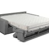 Vente-unique Slaapbank Met Matras-Vierzits Express Bedbank Vizir Van Stof - Grijs - Slaapafmeting 160 Cm - Matras 18 Cm