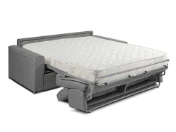 Vente-unique Slaapbank Met Matras-Vierzits Express Bedbank Vizir Van Stof - Grijs - Slaapafmeting 160 Cm - Matras 18 Cm