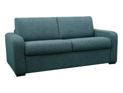 Vente-unique Slaapbank Met Matras-Vierzits Express Slaapbank - Stof - Blauw - Matras 14 Cm - Bevis