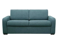 Vente-unique Slaapbank Met Matras-Vierzits Express Slaapbank - Stof - Blauw - Matras 14 Cm - Bevis